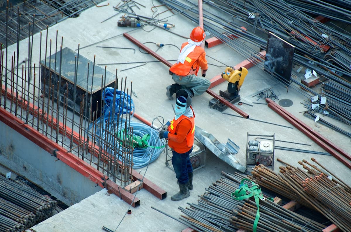 Construction crew working on a Brooklyn building